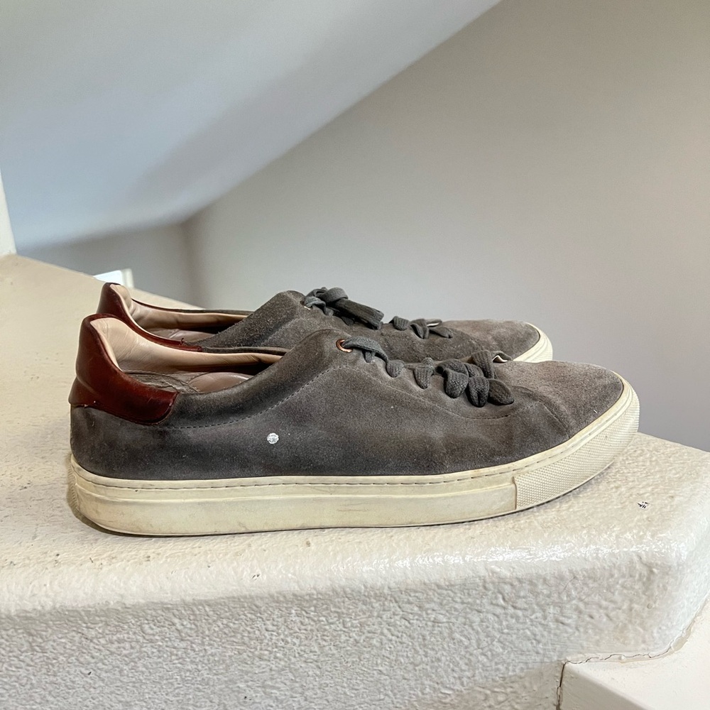 Good Man Brand Edge Men's 12 Beige Suede Leather Casual Sneakers Low Top Italy
